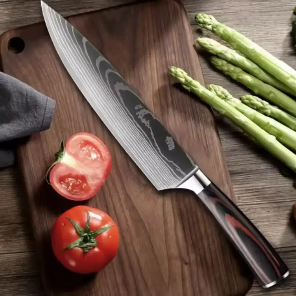 [COPP-019] Cuchillo de chef de 8" con mango de simil madera