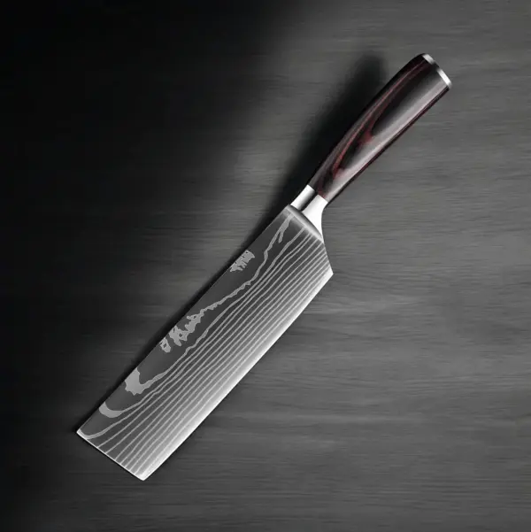 Cuchillo Nakiri de 7" con mango de simil madera