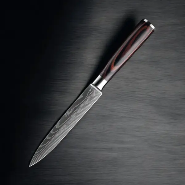 Cuchillo utilitario de 5" con mango de simil madera