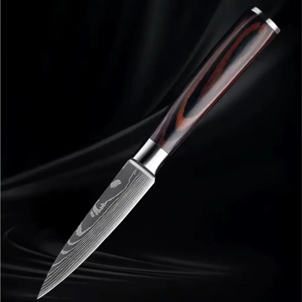 Cuchillo pelador de 3,5" con mango de simil madera