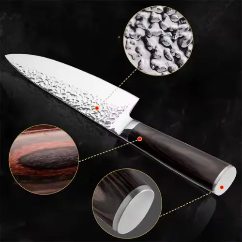 Cuchillo de chef de 8" con mango de simil madera