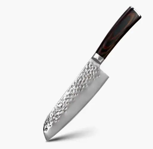 Cuchillo Santoku de 7" con mango de simil madera
