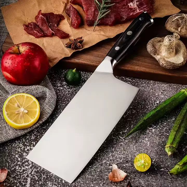 Cuchillo cortador de 7" con mango de simil madera