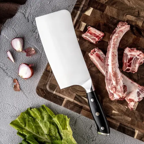 Cuchillo para cortar huesos de 7" con mango de simil madera