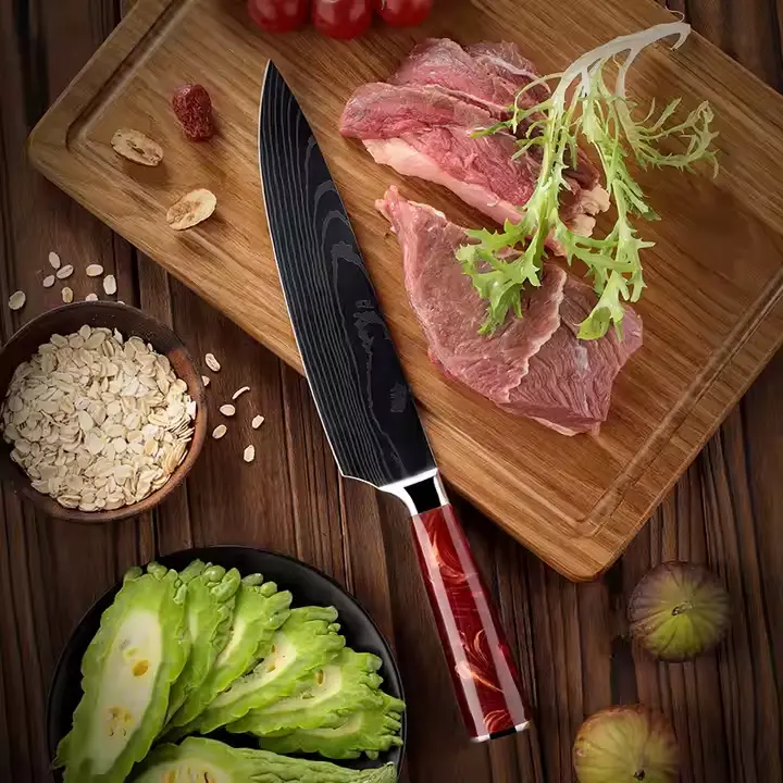 Cuchillo de chef de 8" con mango de resina