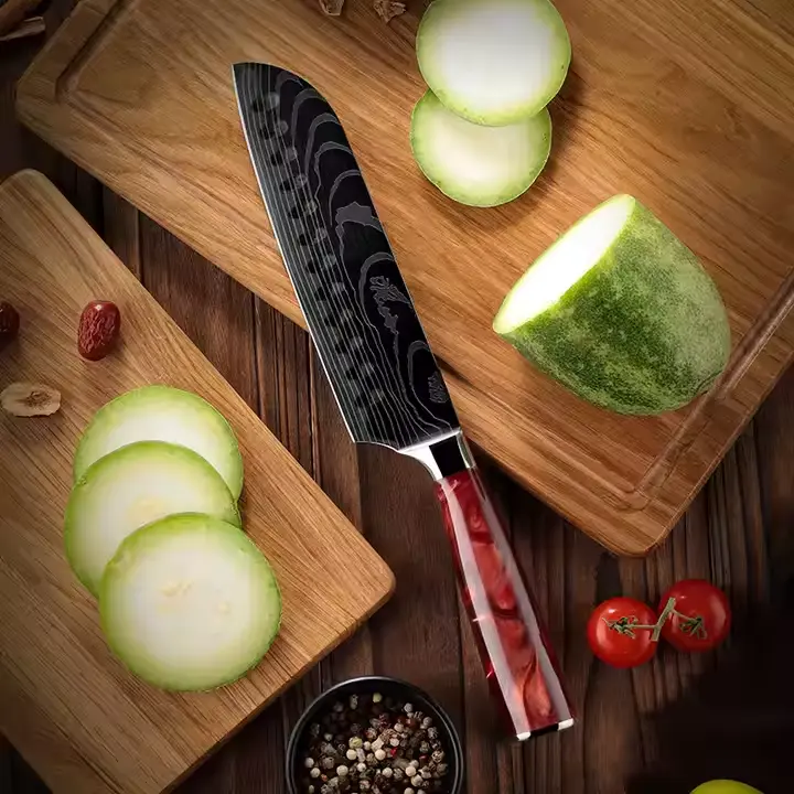 [COPP-048] Cuchillo Santoku de 7" con mango de resina