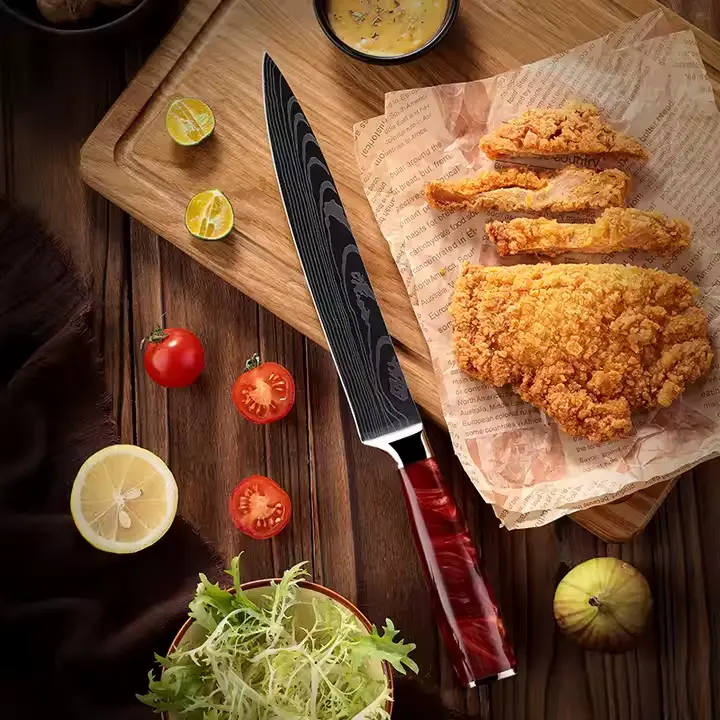 Cuchillo rebanador de 8" con mango de resina