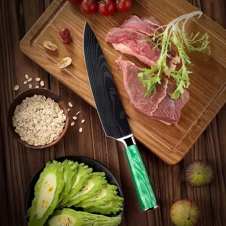 Cuchillo de chef de 8" con mango de resina