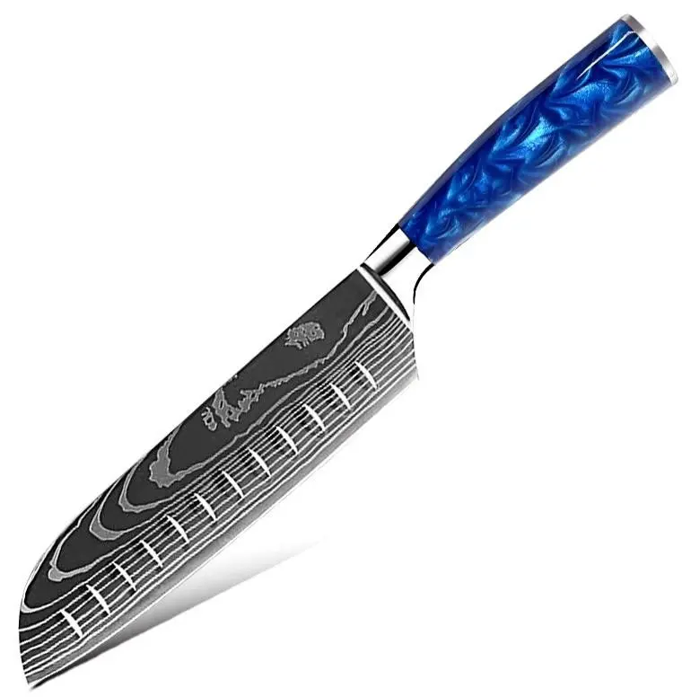 Cuchillo Santoku de 7" con mango de resina