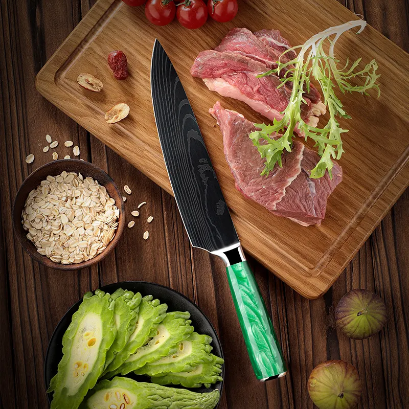 Cuchillo de chef de 8" con mango de resina