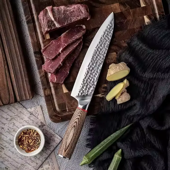 Cuchillo de chef de 8" con mango de simil madera