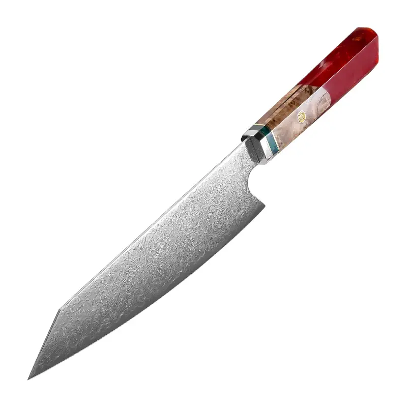 Cuchillo Kiritsuke de 8" con mango con resina roja