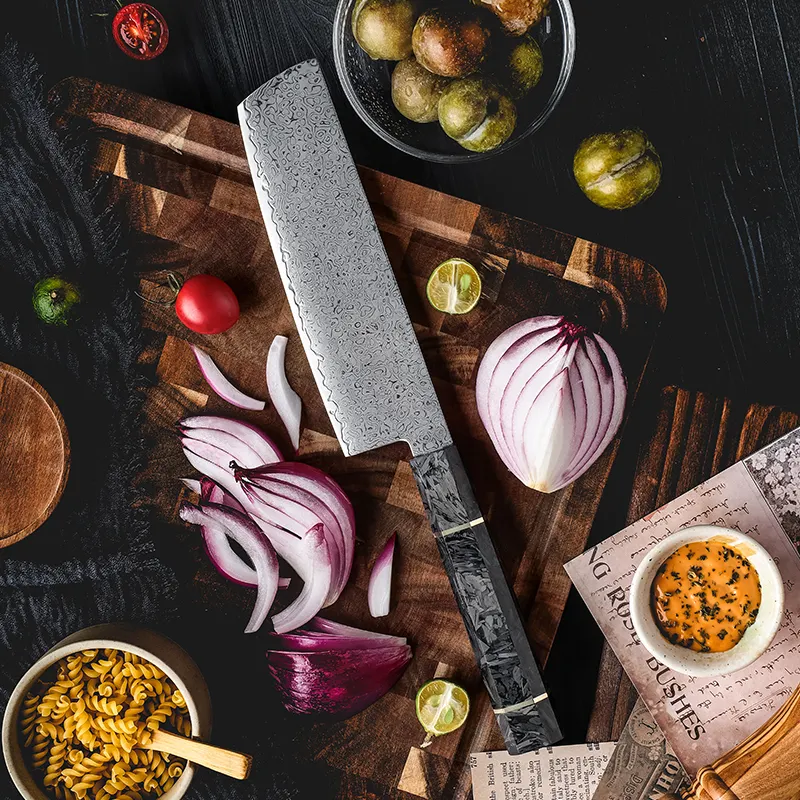 Cuchillo Nakiri de 7" con mango de carbono