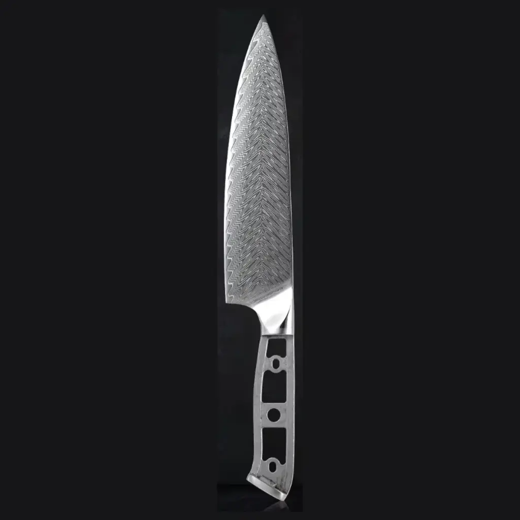 Hoja de cuchillo de acero damasco de chef de 8"