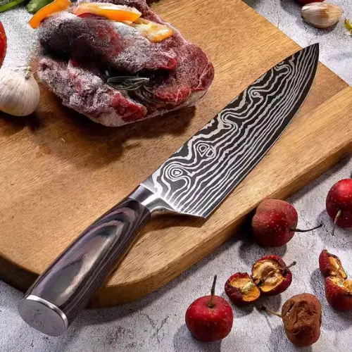 [COPP-019] Cuchillo de chef de 8" con mango de simil madera