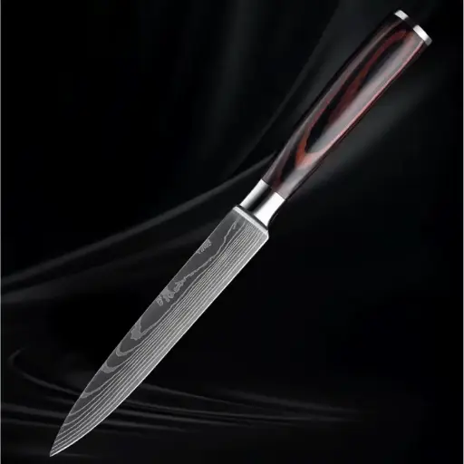 [COPP-024] Cuchillo rebanador de 8" con mango de simil madera