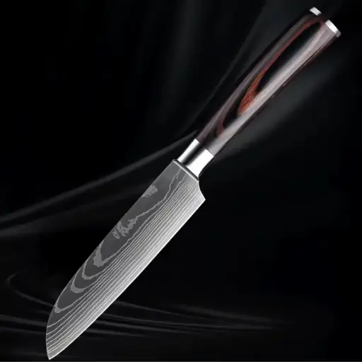 [COPP-027] Cuchillo santoku de 4" con mango de simil madera