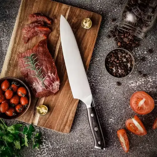 [COPP-039] Cuchillo de chef de 8" con mango de simil madera