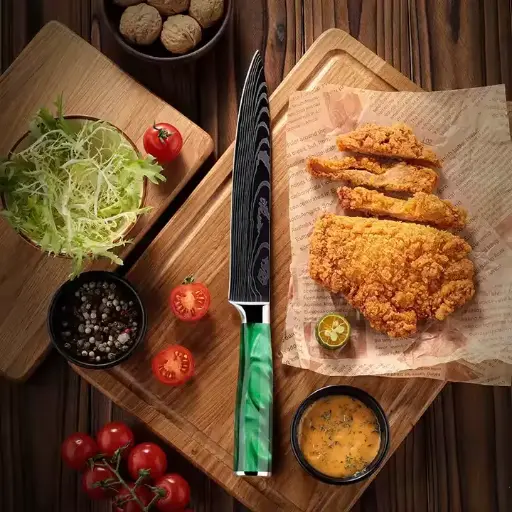 [COPP-061] Cuchillo rebanador de 8" con mango de resina