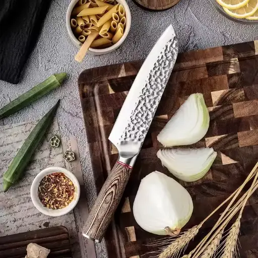[COPP-099] Cuchillo Santoku de 7" con mango de simil madera