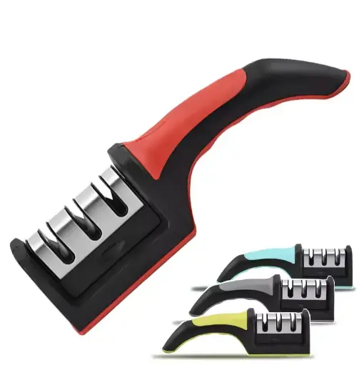 [COPP-600] Afilador de cuchillos de 3 etapas con mango de goma antideslizante