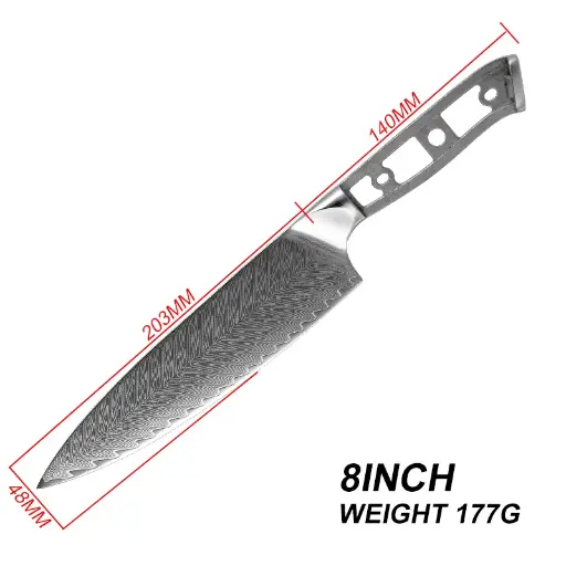 [COPP-745] Hoja de cuchillo de acero damasco de chef de 8"