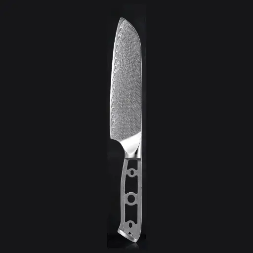 [COPP-746] Hoja de cuchillo de acero damasco Santoku de 7" 